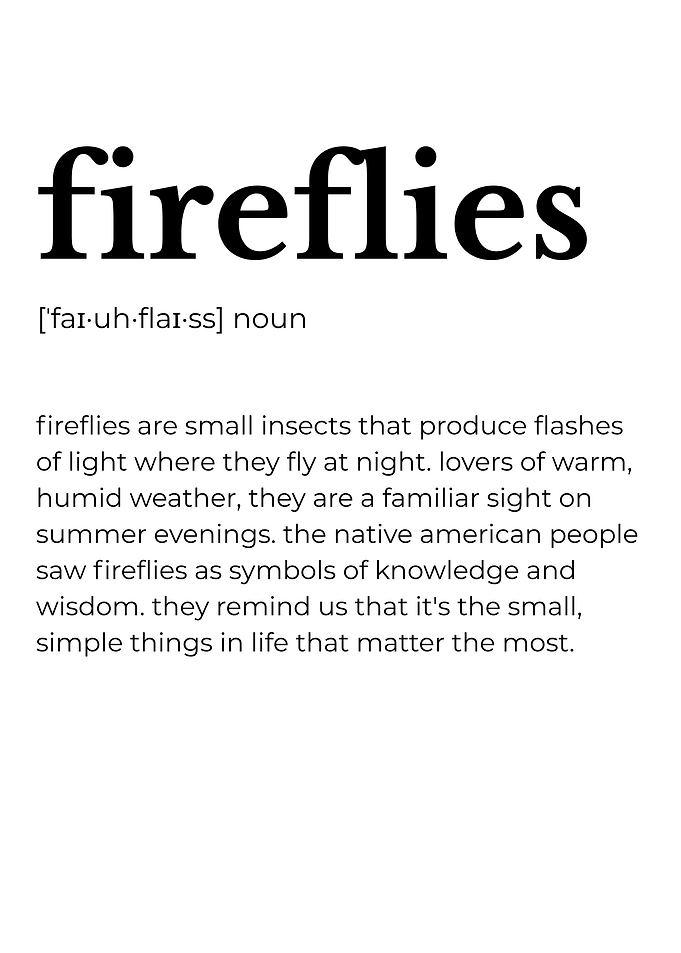 Fireflies Definition Firefly Summer Wall Art