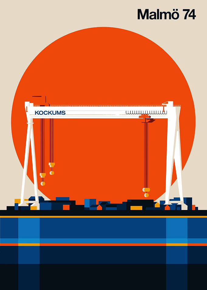 Malmö 74 Kockums Crane Poster