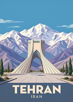 Azadi Tower Tehran Travel Poster