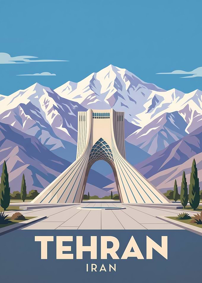 Azadi Tower Tehran Travel Poster