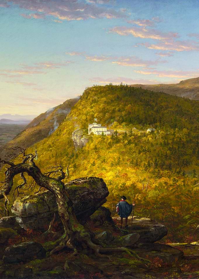 A View of the Two Lakes and Mountain House in the Catskill Mountains Landscape Painting by Thomas Cole