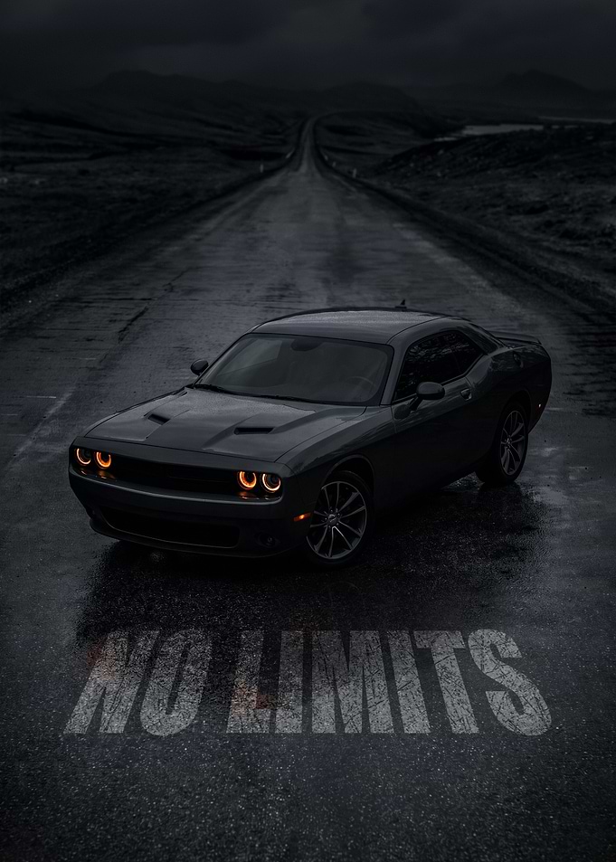 Dodge Challenger on Open Road