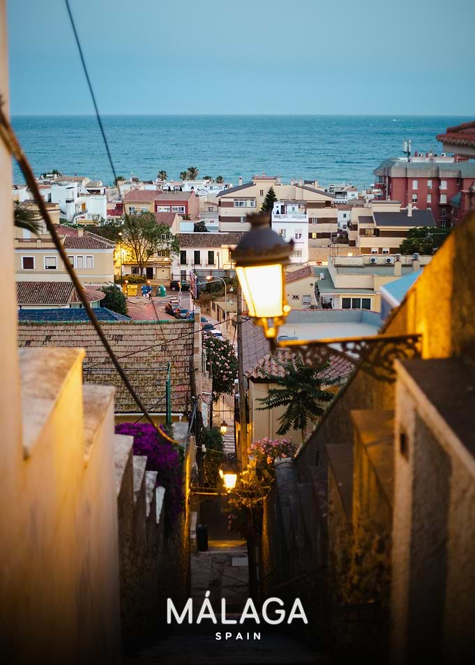 Evening View of Malaga Spain