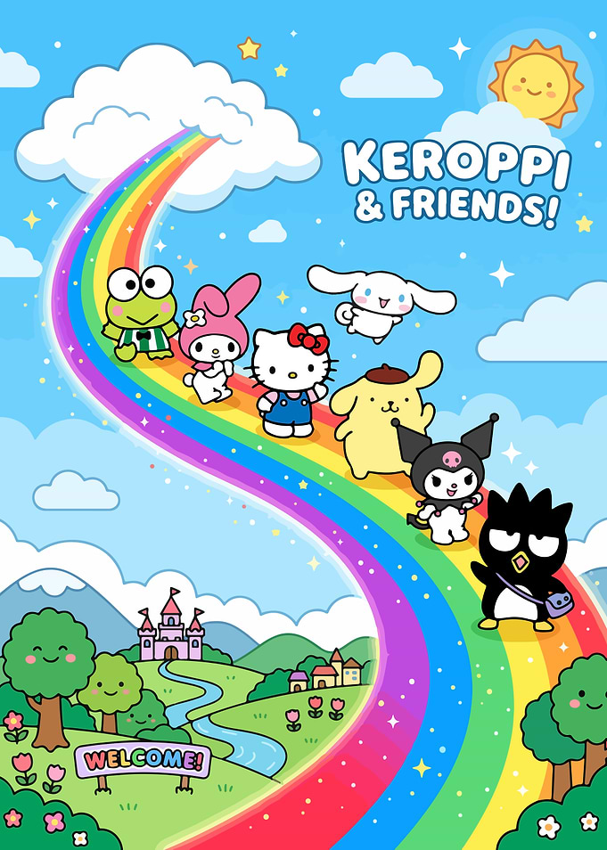 Sanrio Characters on a Rainbow