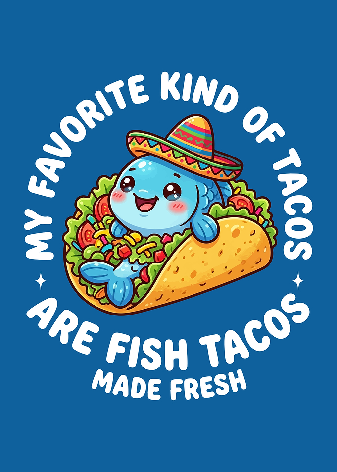 Cute Fish Taco Cartoon Illustration