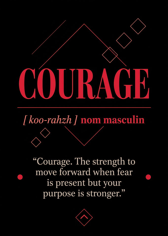 Courage Definition Inspirational Wall Art