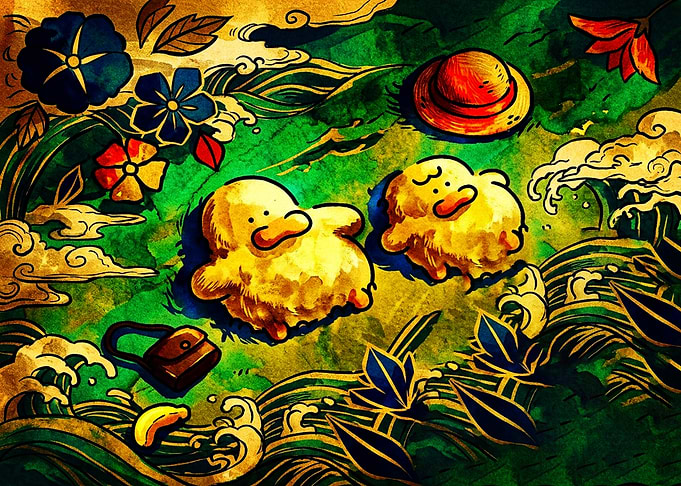 One Piece Inspired Duck Illustration