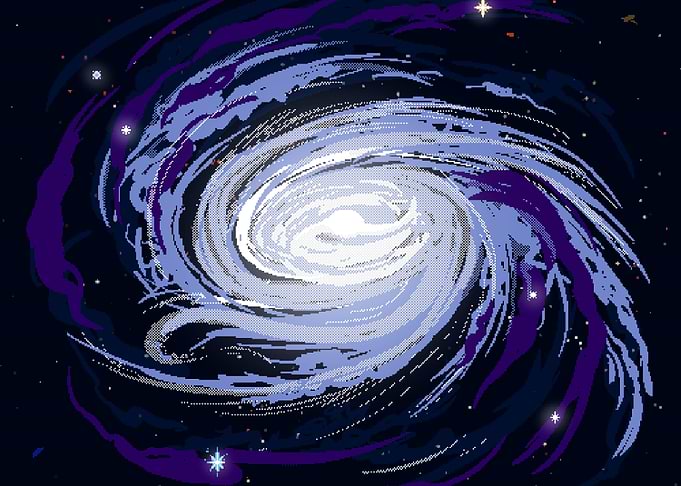 Spiral galaxy - pixel artwork