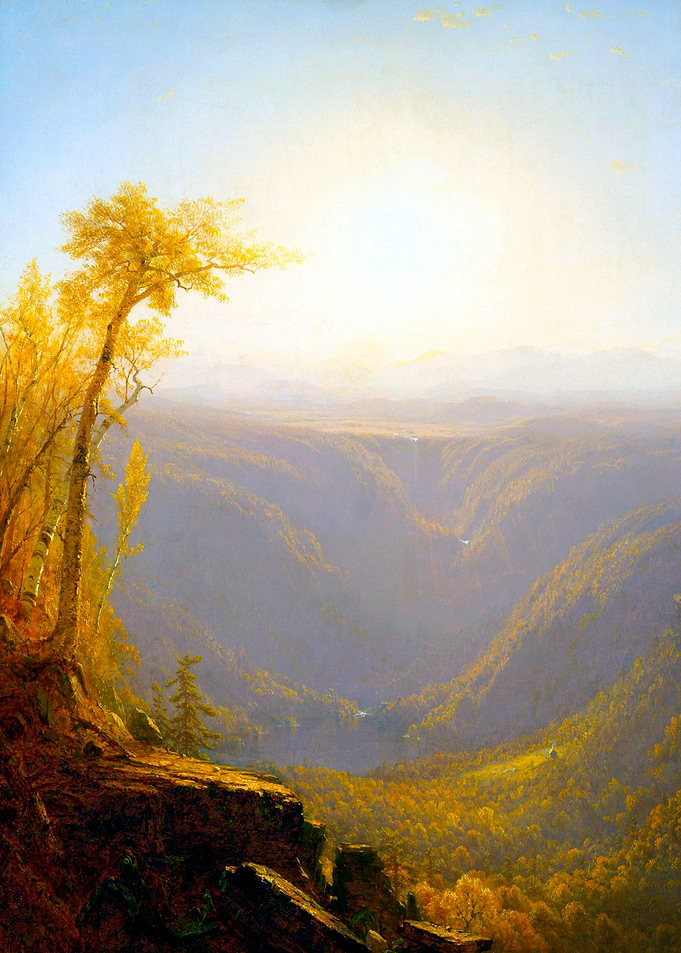 A Gorge in the Mountains Landscape Painting by Sanford Robinson Gifford