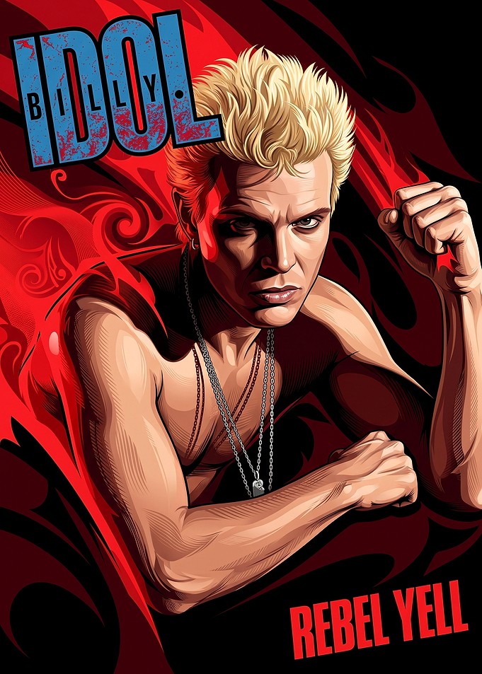 Billy Idol Rebel Yell Illustration Poster