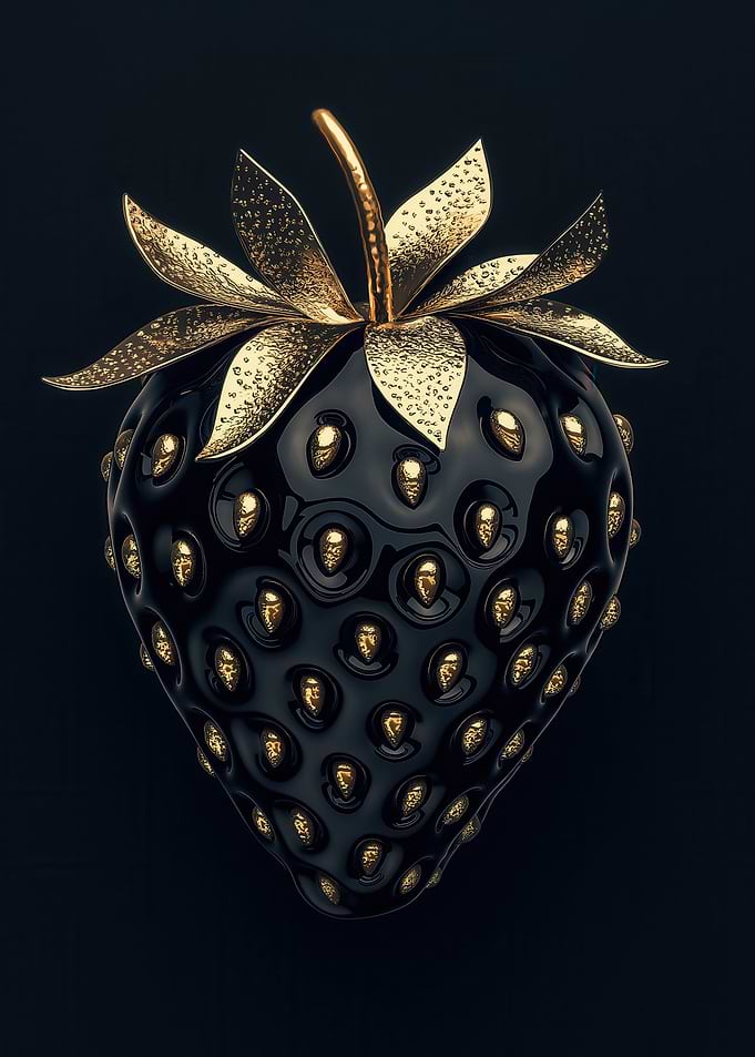 Luxury Black and Gold Strawberry
