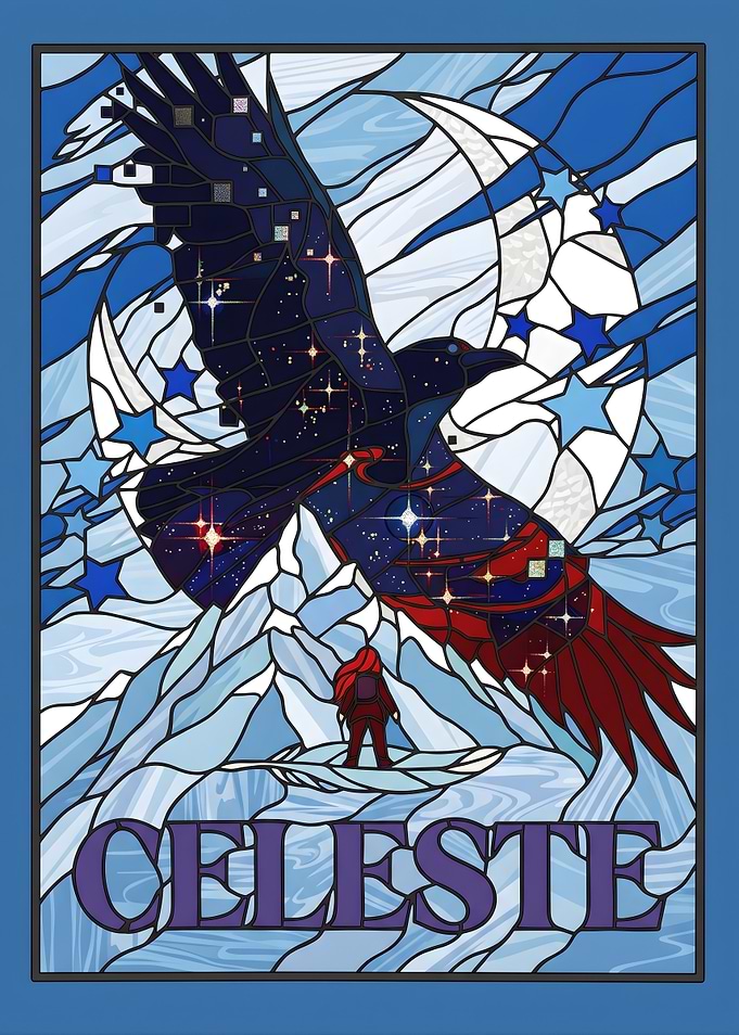 Celeste Mountain Stained Glass Art
