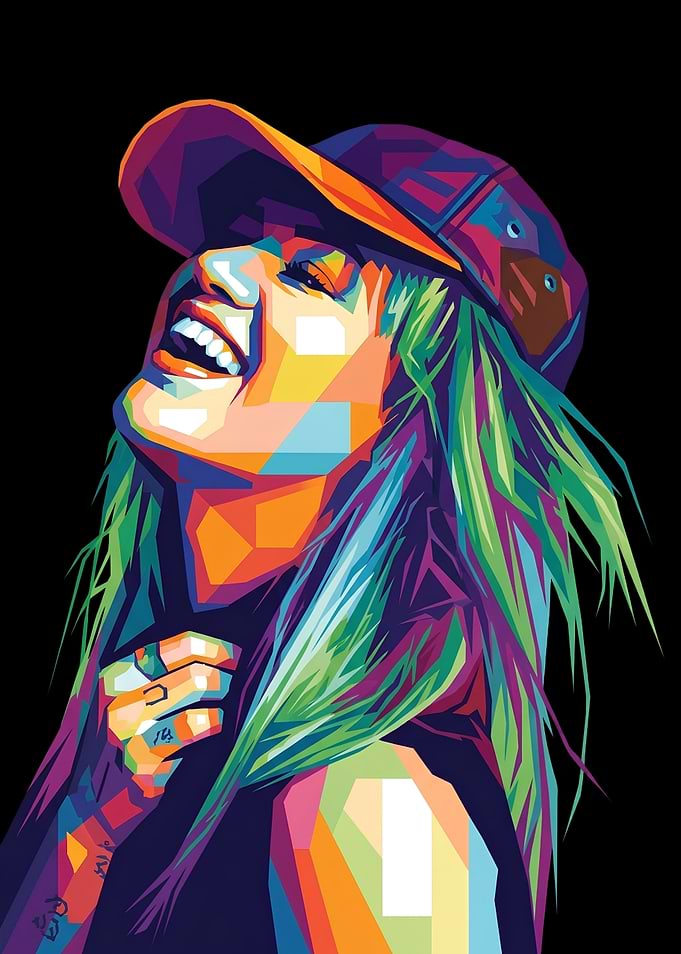 Colorful Pop Art Portrait of Kelly Clarkson