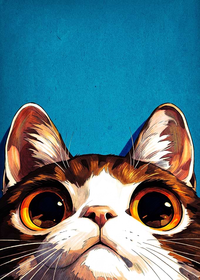 Close-up Portrait of a Cute Cat