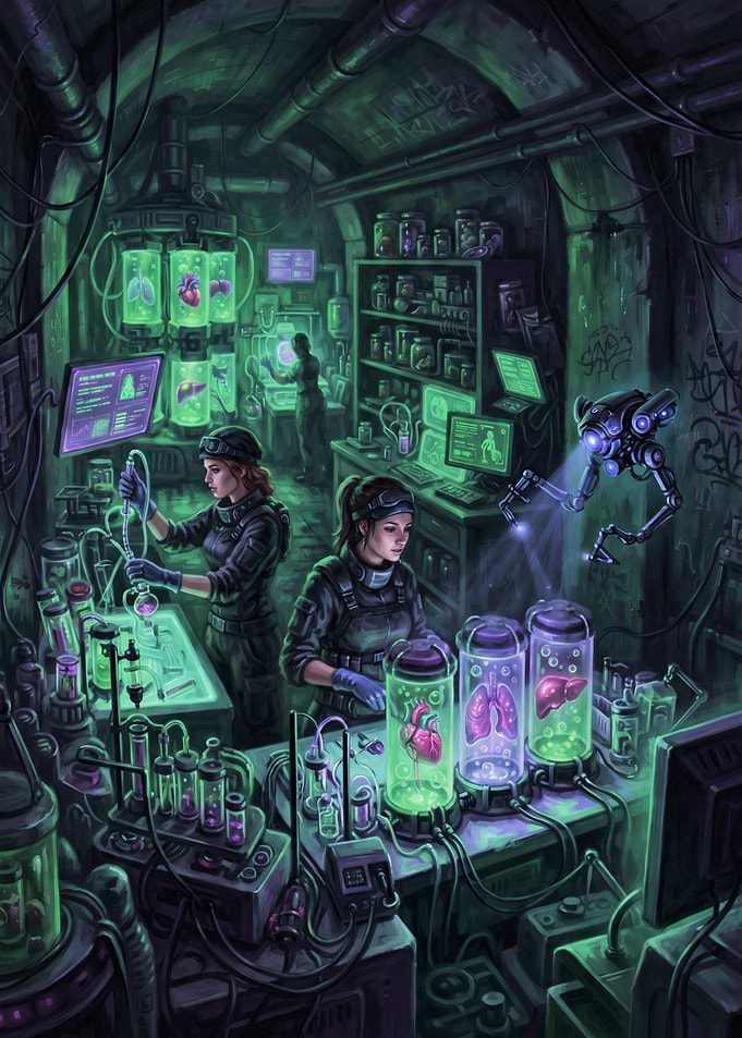 Underground Cyberpunk Bio-Laboratory