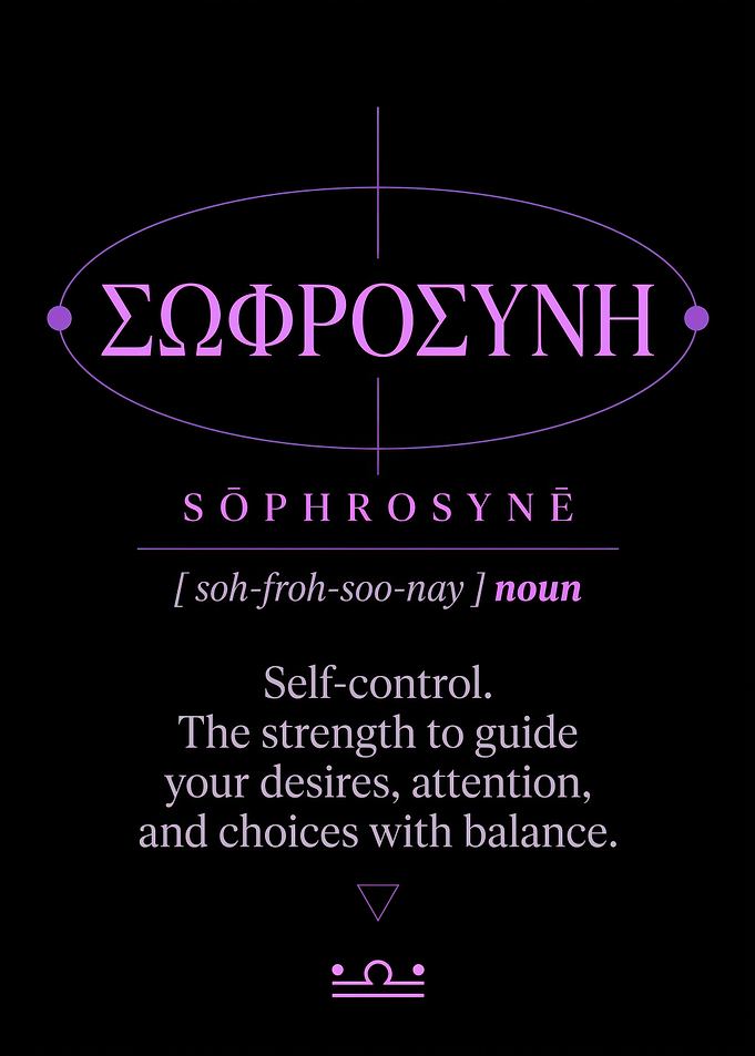 Sophrosyne Definition Minimalist Poster