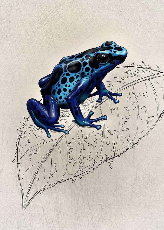 Blue Poison Dart Frog Illustration