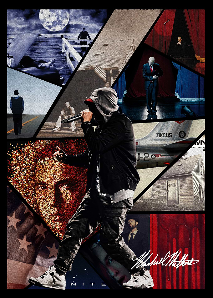 Eminem Career Collage Poster