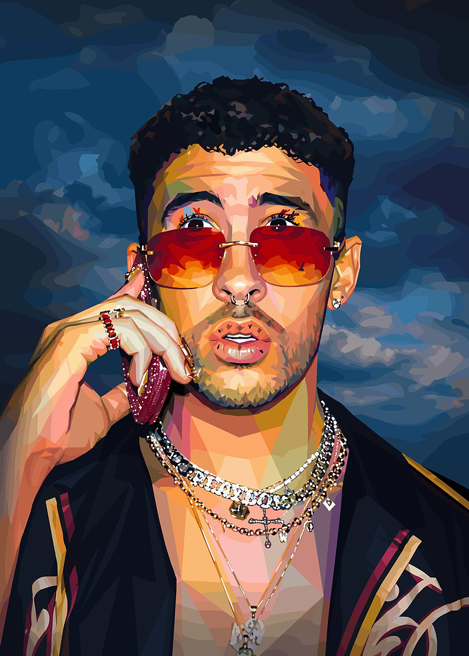 Bad Bunny Pop Art Portrait