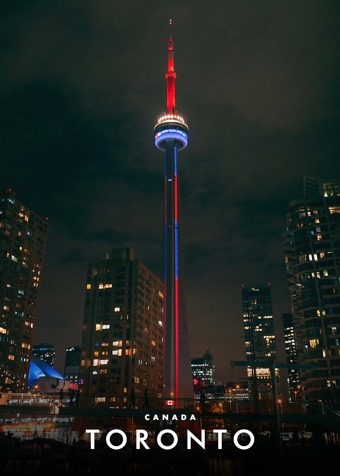 CN Tower at Night in Toronto