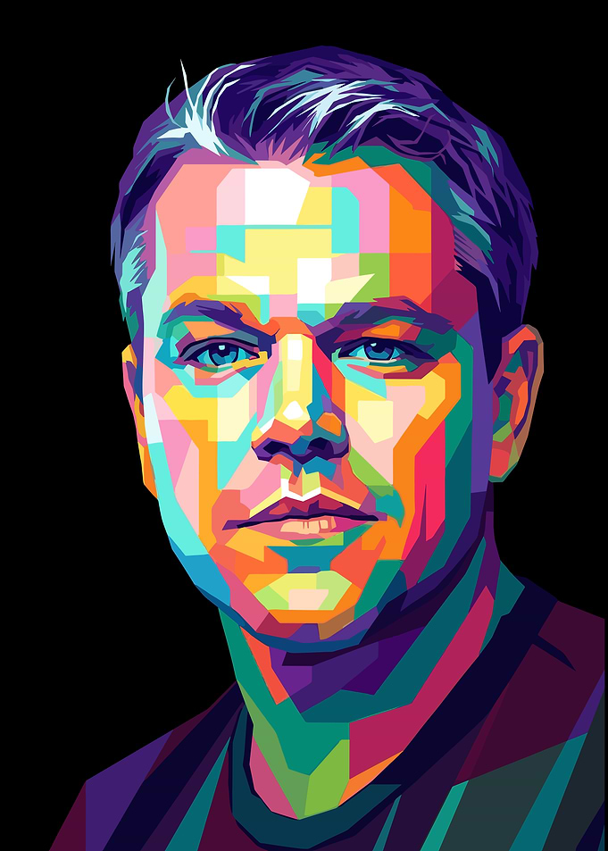 Matt Damon Pop Art Portrait