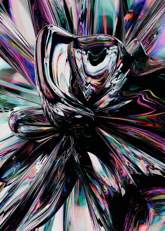 Abstract Iridescent Liquid Metal Flow