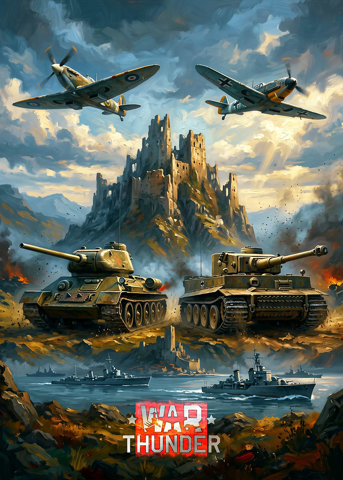 War Thunder Battle Scene Poster