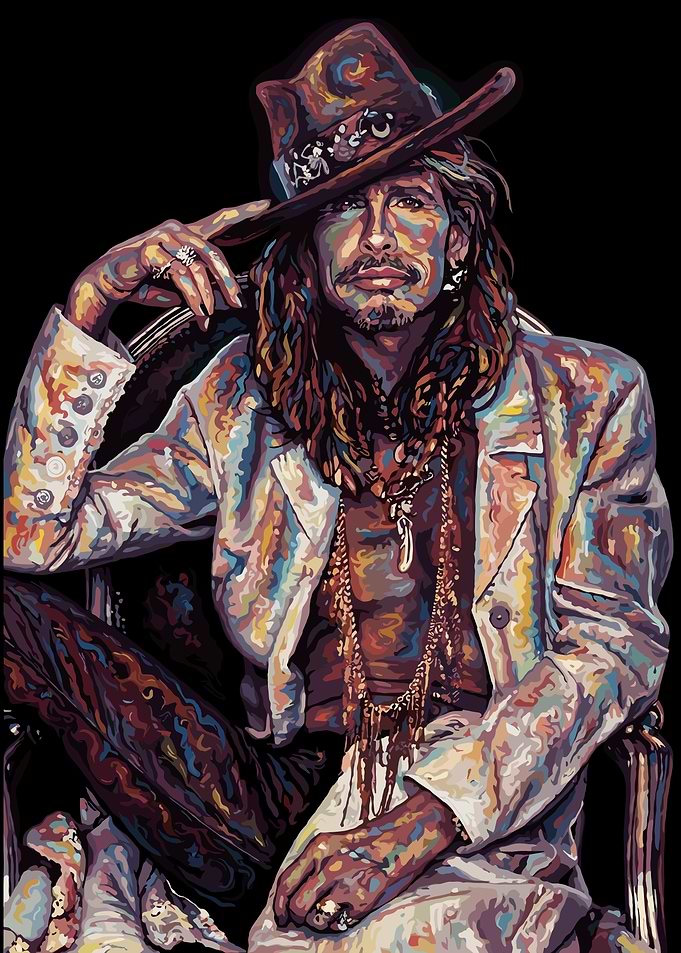 Steven Tyler Colorful Portrait Art