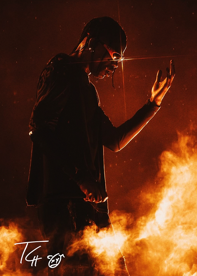 Travis Scott Performing in Fire