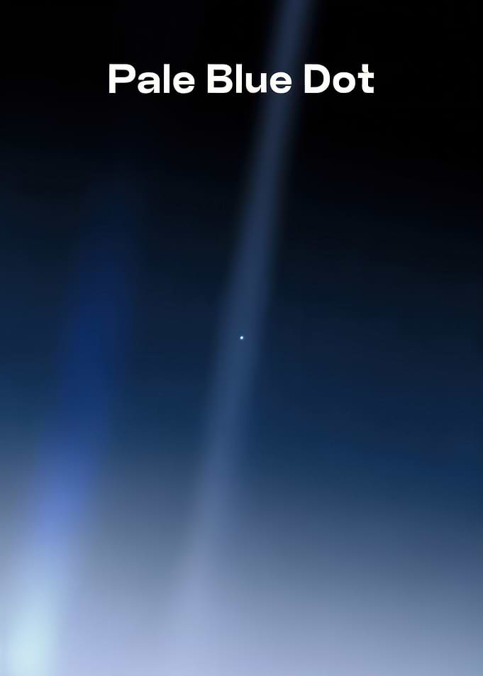 Pale Blue Dot Earth Photograph