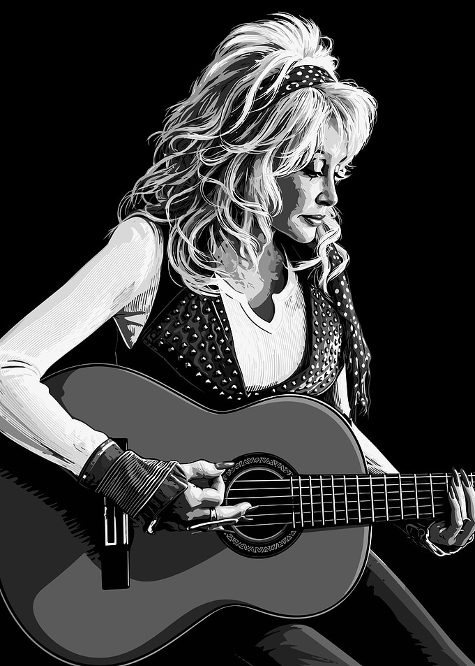 Dolly Parton Playing Acoustic Guitar