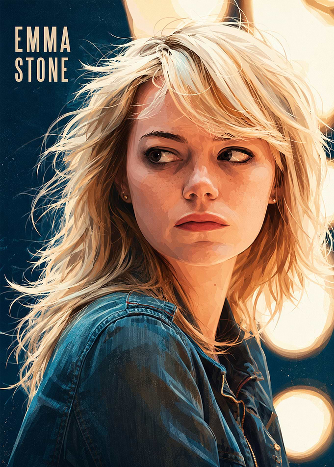 Emma Stone Digital Portrait