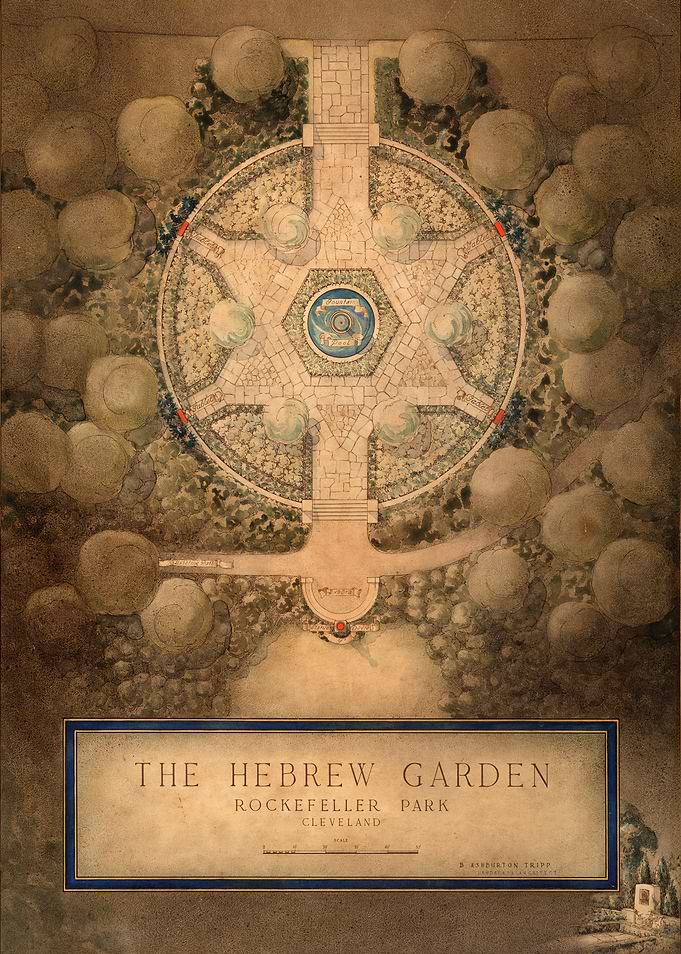 Vintage Blueprint of The Hebrew Garden (1935)
