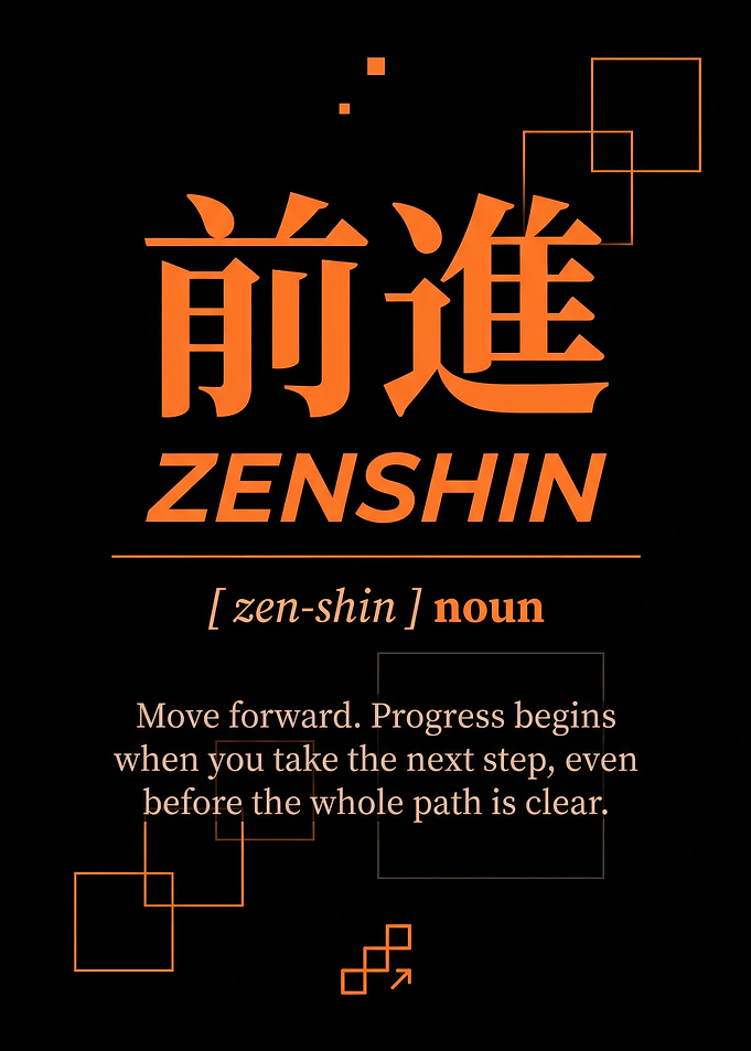 Zenshin Japanese Inspirational Typography Poster