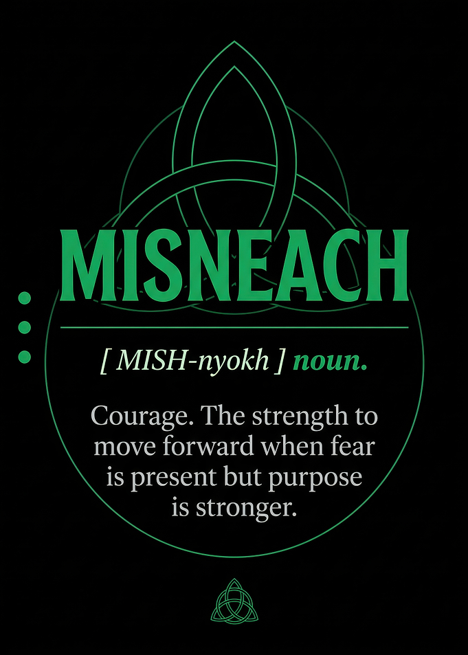Misneach Irish Word Definition Poster