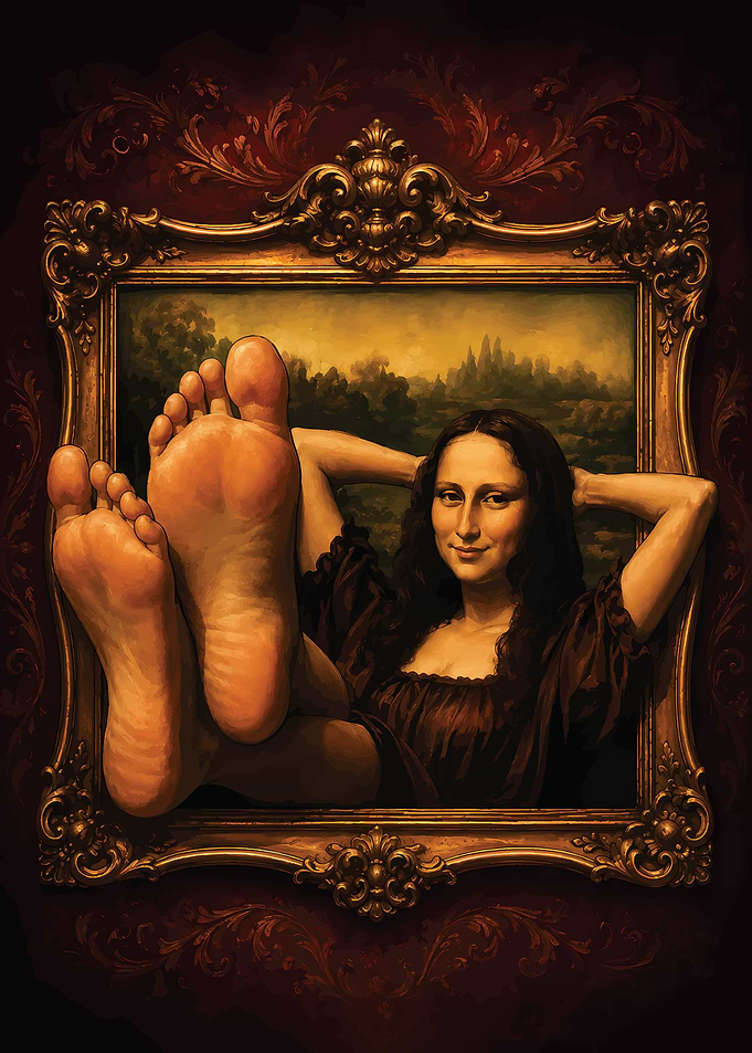 Mona Lisa Relaxing Feet Portrait