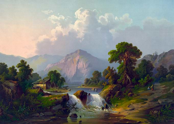 Scene in the Cattskill Mountains Landscape Painting