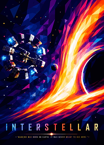 Interstellar Low Poly Space Poster