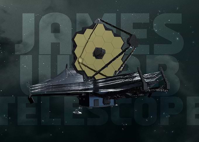 James Webb Space Telescope Illustration - Artistic Grain