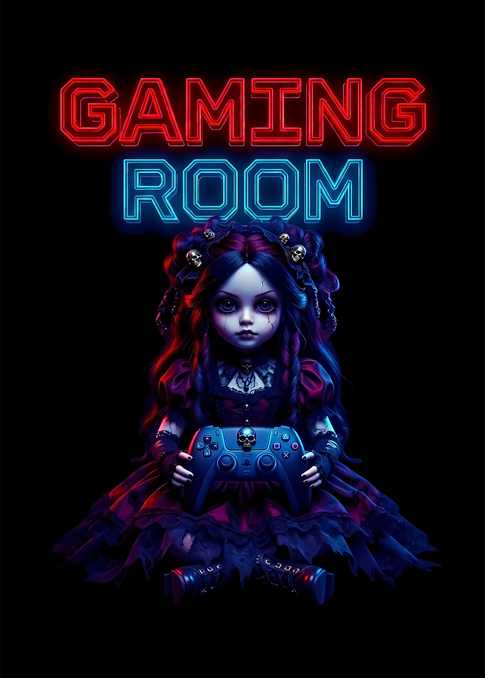 Gothic Doll Gaming Room Poster