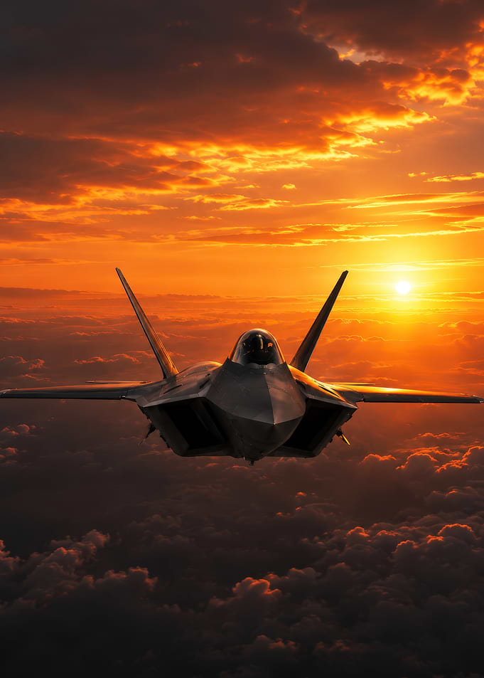 F-22 Raptor at Sunset