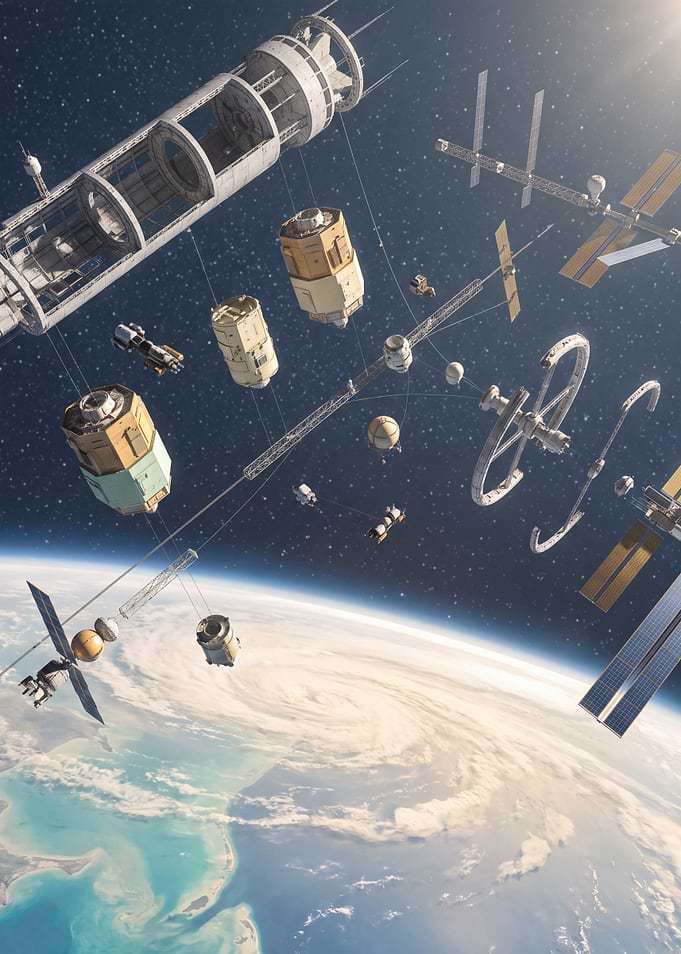 Orbital Habitats Above a Blue Planet