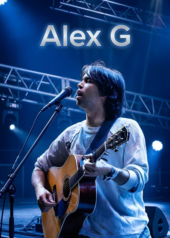 Alex G performing live on stage