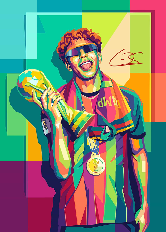 Colorful Pop Art Soccer Champion