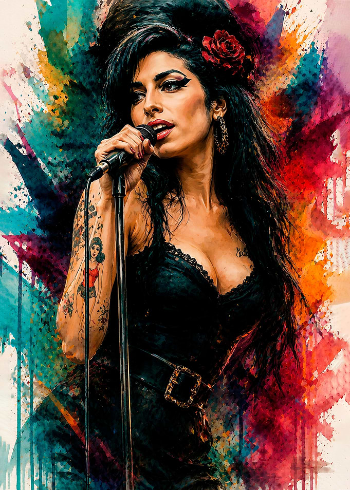 Amy Winehouse Watercolor Portrait