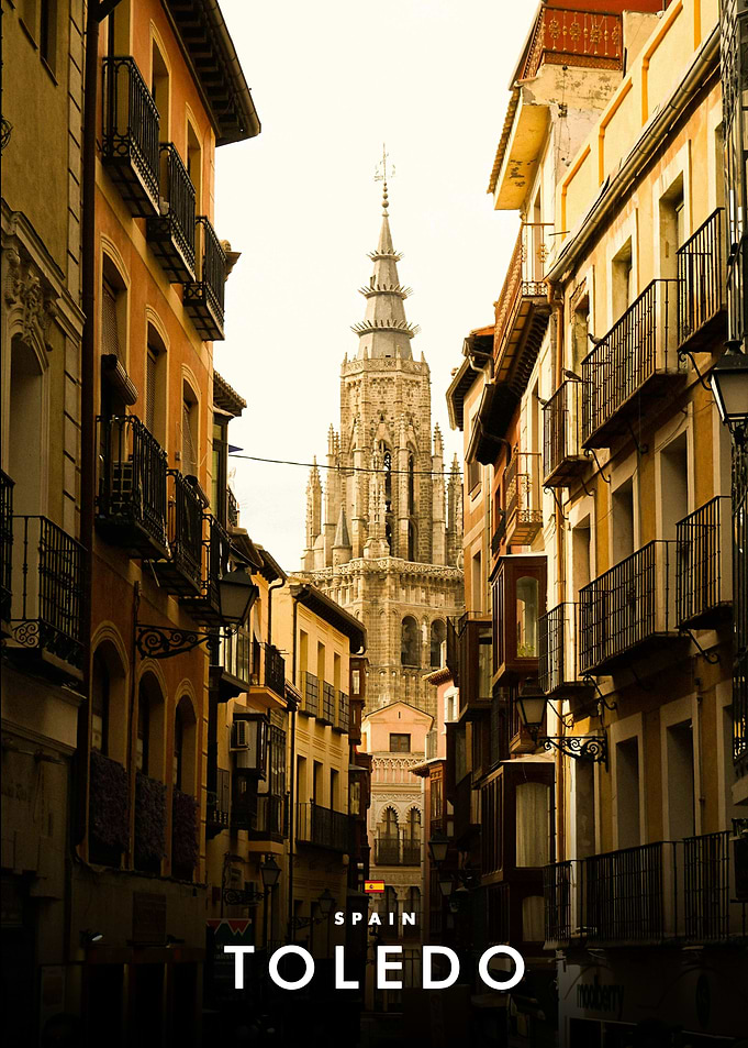 Toledo Spain Cathedral Street View