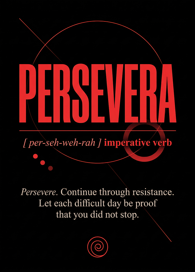 Persevera Inspirational Definition Poster