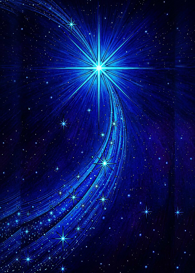 Radiant Blue Christmas Star