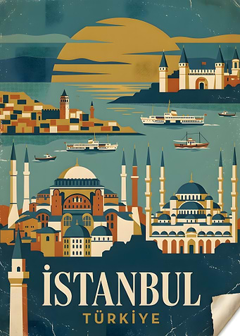 Vintage Travel Poster of Istanbul