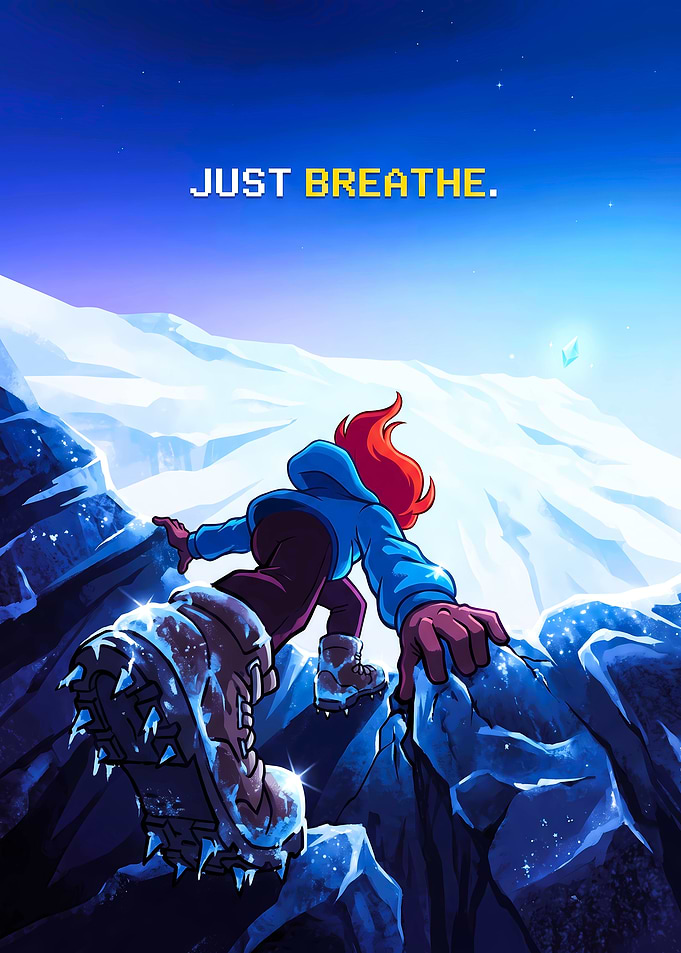Celeste Game Just Breathe Poster